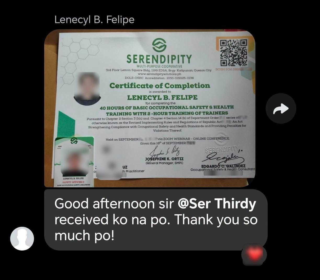 Proof of legitimacy